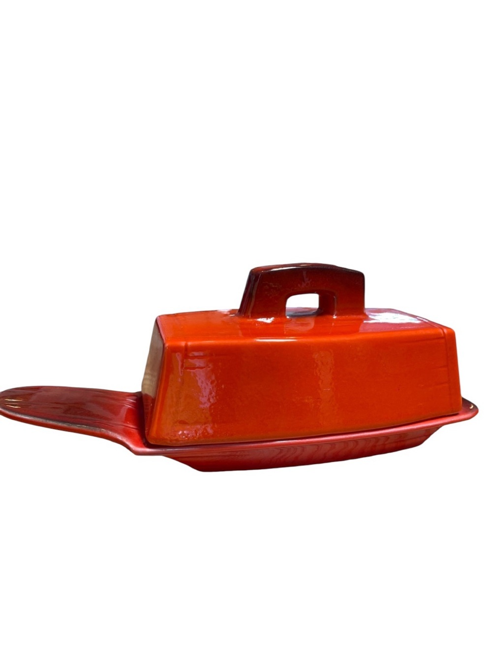 Vintage Metlox Rectangular 1/4lb Butter Dish– Poppytrail – Red Rooster Red